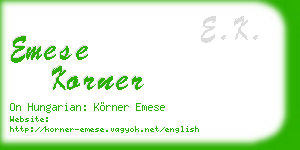 emese korner business card